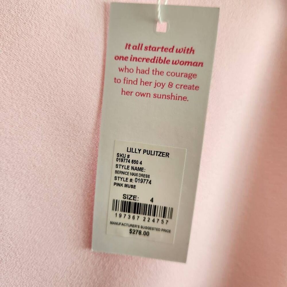 Lilly Pulitizer Bernice Maxi Dress 4 Pink Bows Formal Wedding - Picture 5 of 6